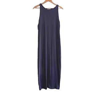 Athleta Navy Blue‎ Vintage Wash Ribbed Sleeveless Maxi Dress M